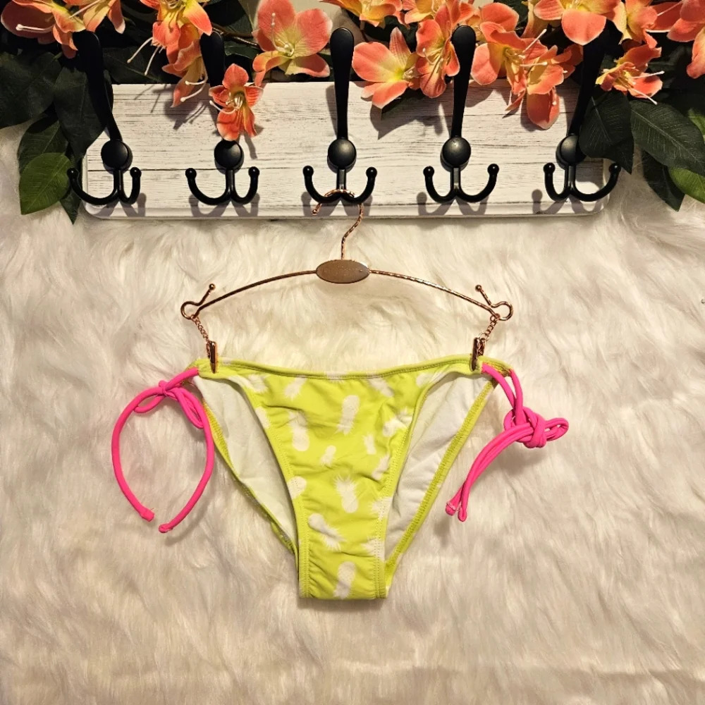 G21 Pineapple Print String Bikini Bottoms